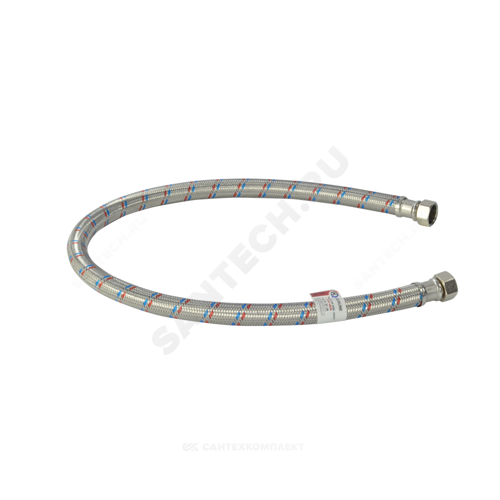Подводка гибкая для воды нержавеющая оплетка ГИГАНТ 1/2" г-г L=0.8м AQUALINE 04934