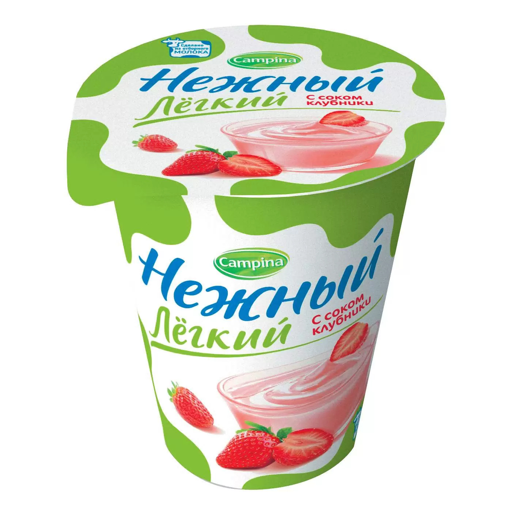 Нежный йогурт со вкус. клубники 320г 0,1%