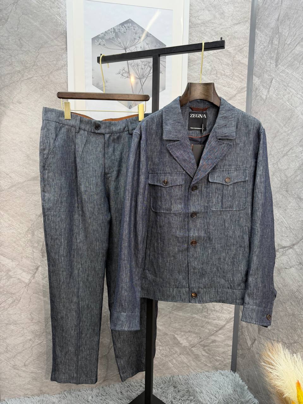 Льняной костюм Zegna