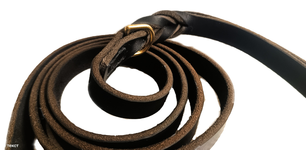 Военный кожаный поводок "Military Leather Leash" фурнитура латунь длина  ширина 19мм