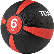 Медбол TORRES 6 кг, AL00226, резина, диаметр 23,8 см, черно-красный