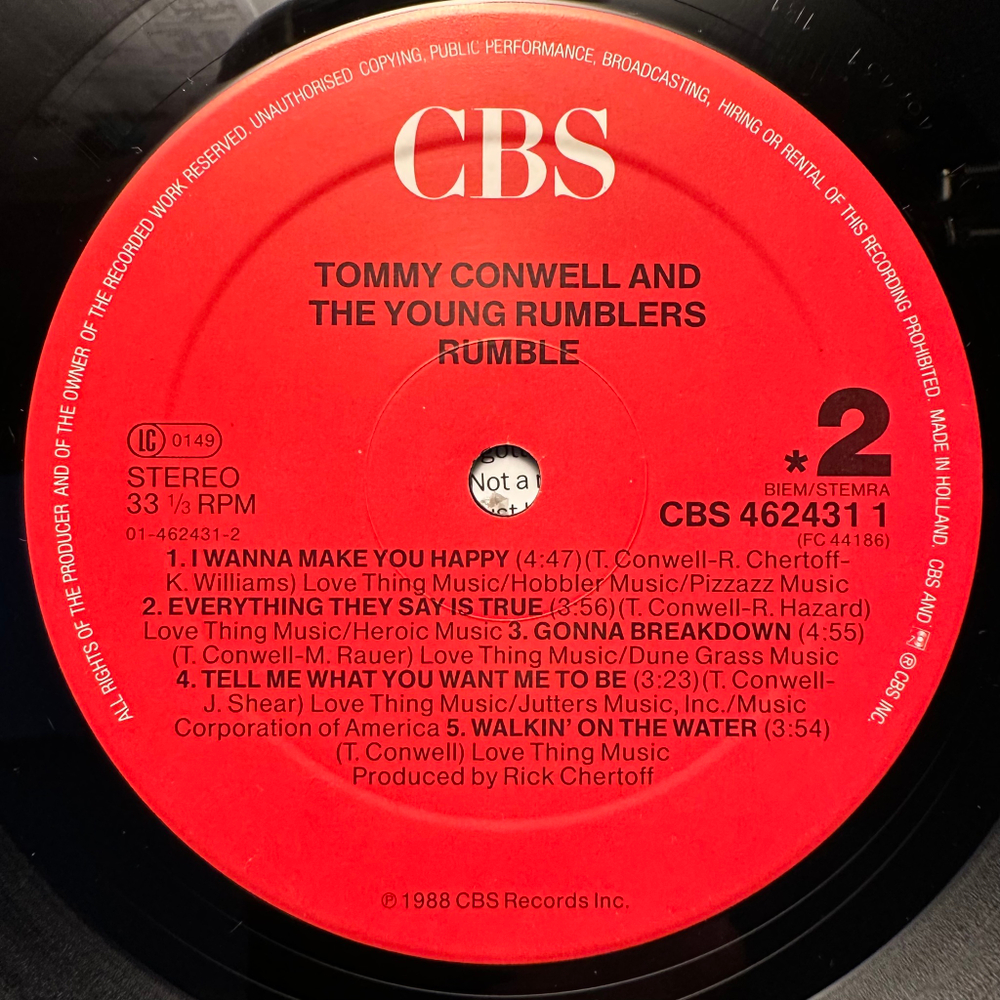 Tommy Conwell And The Young Rumblers - Rumble (Голландия 1988г.)