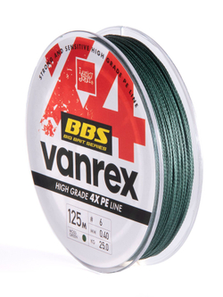 Леска плетёная Lucky John Vanrex BBS х4 BRAID Moss Green 125 м, 0,40 мм