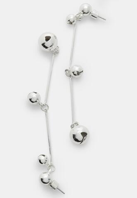 STRADIVARIUS Длинные серьги из бисера, серый