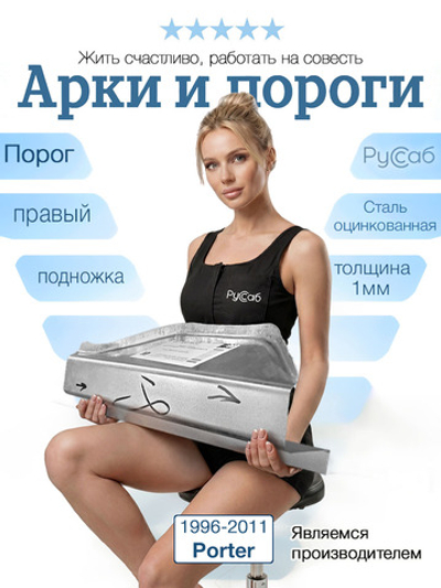 Порог правый Hyundai Porter 1996-2011 (1мм)