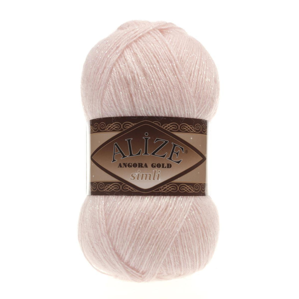Пряжа Angora Gold Simli, 100 г, 500м, 20%шерcть,75%акрил,5% металлик (цена за 1 шт)