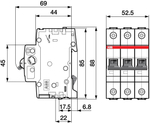 Автоматический модульный выключатель ABB 3п C SH203L 4.5кА 16А 2CDS243001R0164