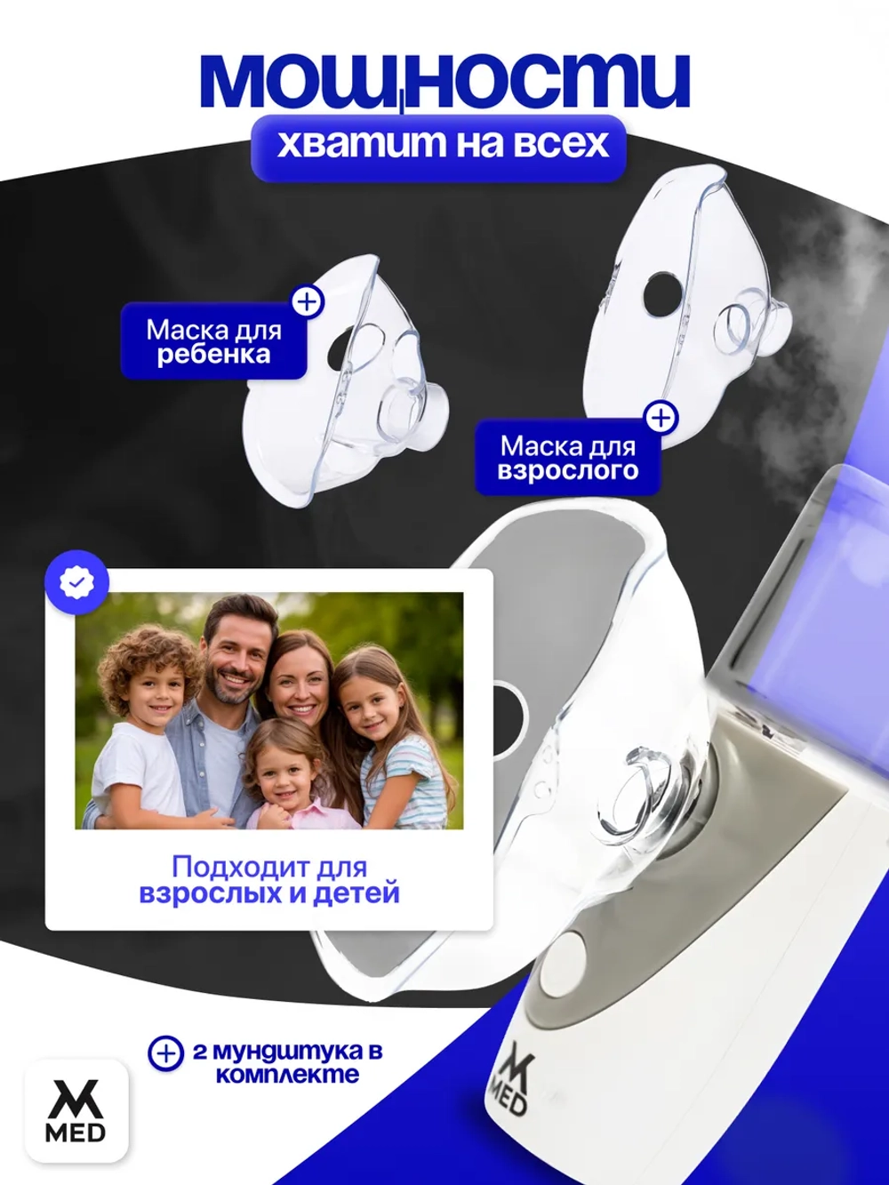Небулайзер аккумуляторный MESH с принадлежностями