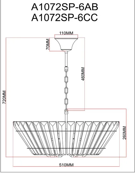 Подвесная люстра Florizel A1072SP-6CC Arte Lamp