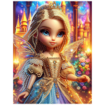 Алмазная мозаика 23*30см. блест. с подр. "Фея волшебница" с част. зап. 10цв. (Арт. НД-2005)