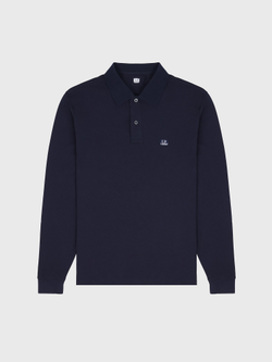 Поло с длинным рукавом C.P. Company Stretch Piquet Slim Navy
