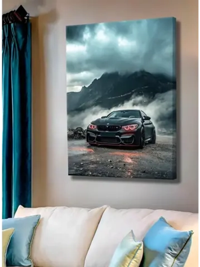 Картина BMW в тумане интерьерная 30х40см 1шт.