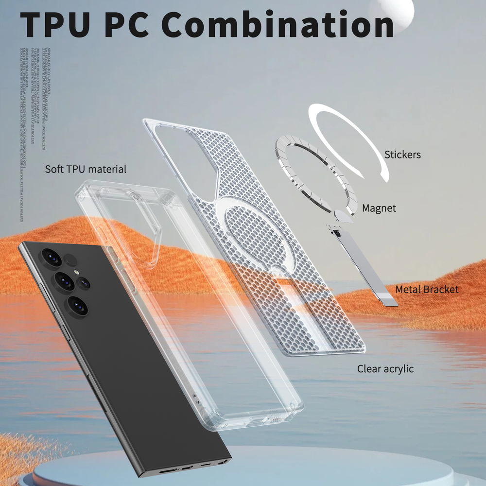 Прозрачный чехол Mesh Pro Magnetic Case для Samsung Galaxy S23 Ultra