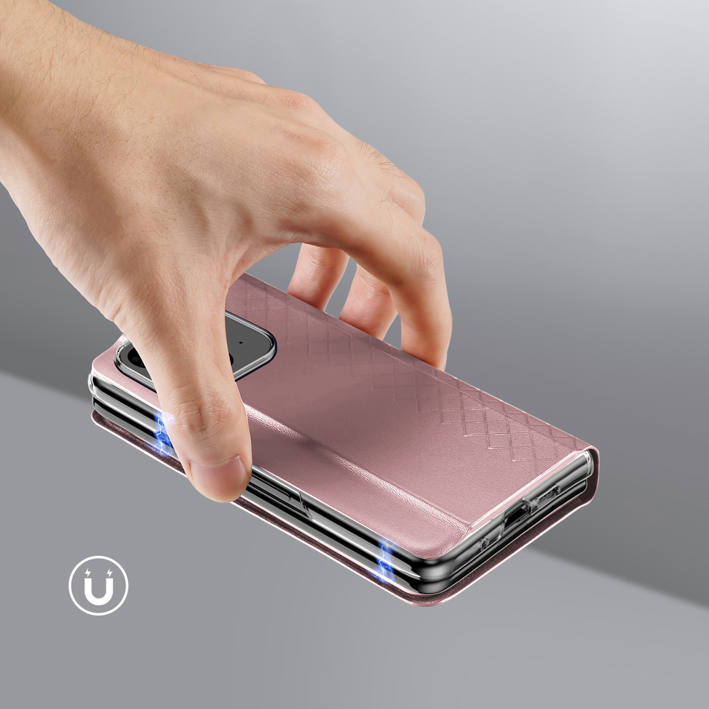 Чехол розового цвета с премиальной искусственной кожи от Dux Ducis для Google Pixel 9 Pro Fold, серия Bril Series Case