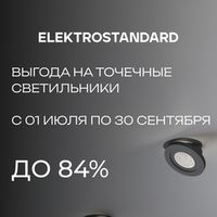 Акция на точечный свет ТМ Elektrostandard "Скидки до 84% !" с 01 июля по 30 сентября 2026 г.