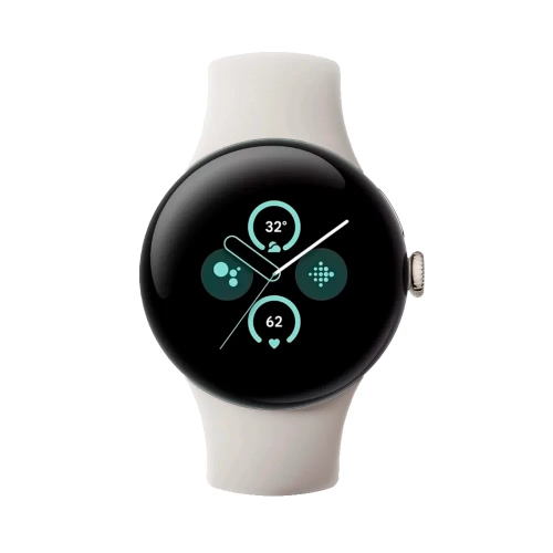 Умные часы Google Pixel Watch 2 Wi-Fi 41mm, Silver/Porcelain (Полированный серебристый корпус, ремешок фарфорового цвета)