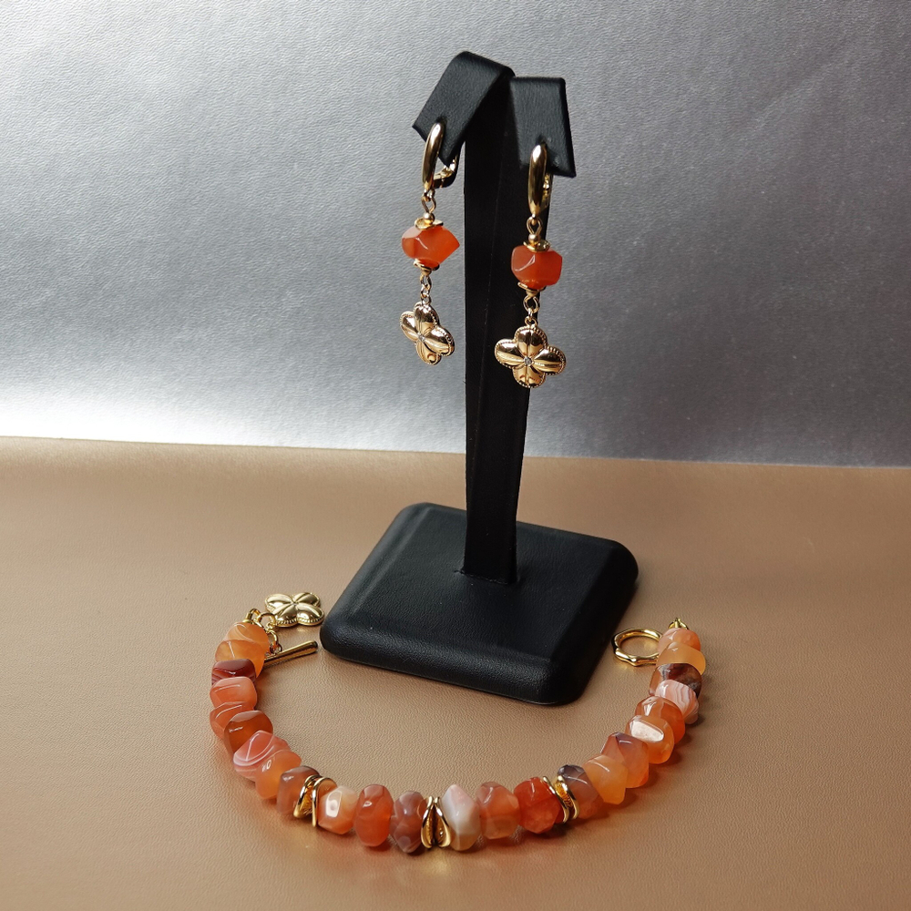 Серьги из агата с подвесками