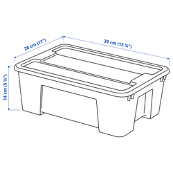 IKEA SAMLA  (ИКЕА САМЛА)  -  Контейнер с крышкой - прозрачный 39x28x14 см/11 л