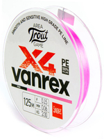 Шнур плетеный Lucky John Area Trout Game х4 BRAID Pink 125/010