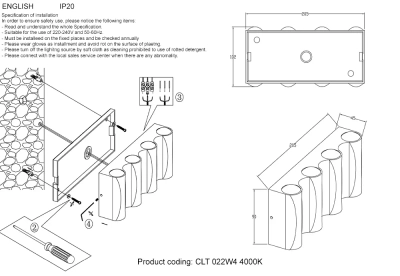 Бра Crystal Lux CLT 022W4 WH-GO 4000K 1400/416