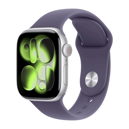 Умные часы Apple Watch Series 11 GPS, 42mm, Silver Aluminium Case with Purple Fog Sport Band, S/M