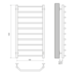 Электрический полотенцесушитель MELODIA Victory Ferrum 50/100 П10 (MTRVEF50100bk) CУХОЙ ТЭН 146 Вт