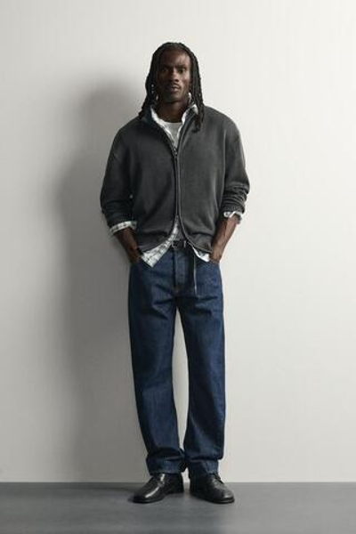 WASHED ZIP CARDIGAN — ZARA