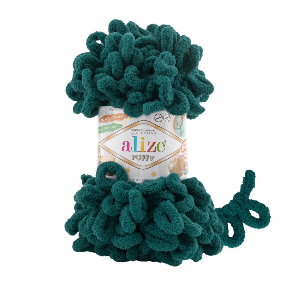 Пуффи (Puffy) пряжа Alize 100%микрополиэстер 5х100г/9,2 м 426 темный петроль