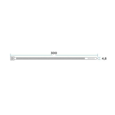 Хомут кабельный 4.8х300 нейл. черн. (уп.100шт) PROCONNECT 57-1303