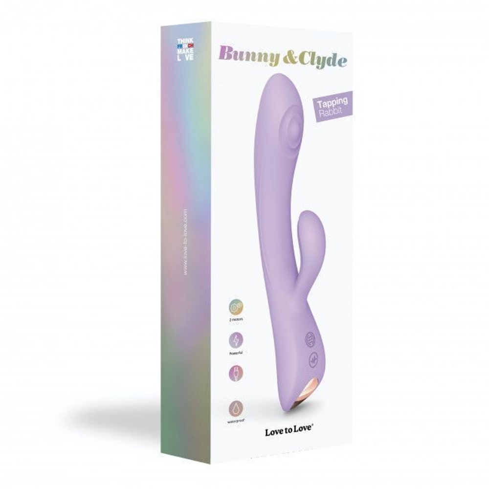 Сиреневый вибратор-кролик Bunny & Clyde - 22,5 см. (Цвет: сиреневый)