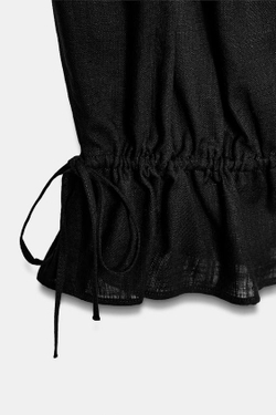 ZARA ШИРОКИЕ БРЮКИ С ЗАВЯЗКАМИ — ZW COLLECTION, ЧЕРНЫЙ