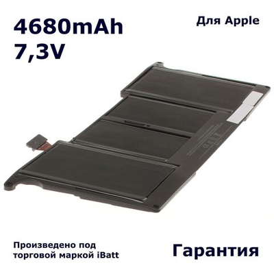 Аккумуляторная батарея iBatt 4680mAh для ноутбука Apple MacBook Air 11" A1370 (A1406)