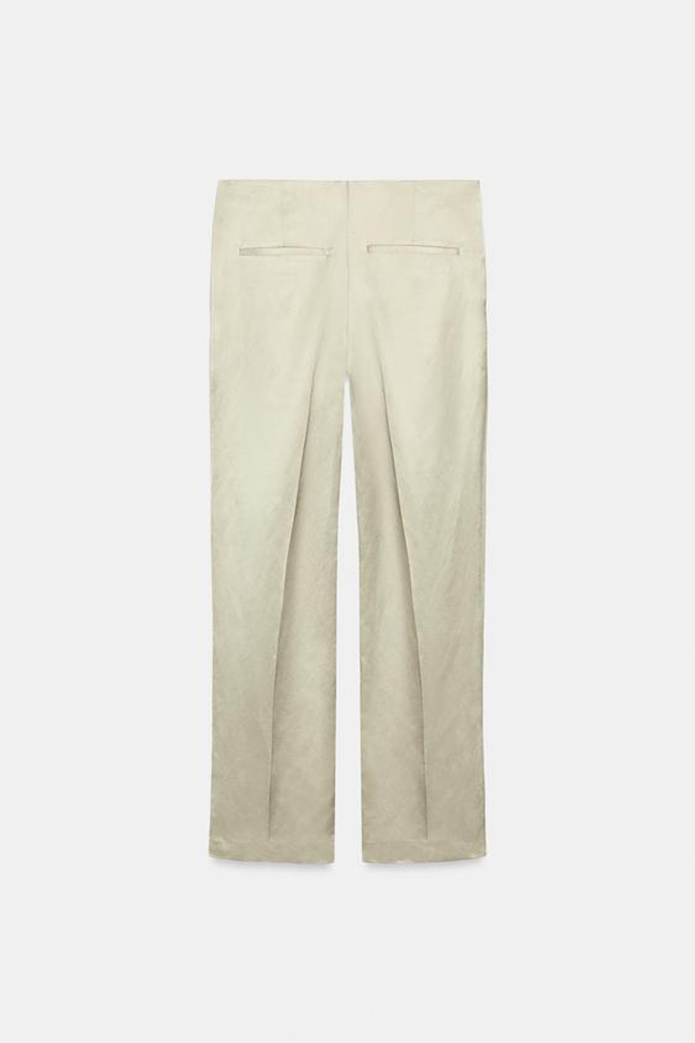 ZARA БРЮКИ ПРЯМОГО КРОЯ ИЗ СМЕСОВОГО ЛЬНА — ZW COLLECTION, КАМЕННО-СЕРЫЙ
