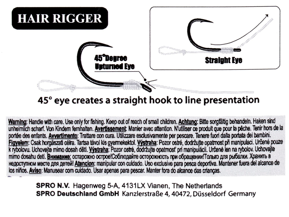 Крючки Gamakatsu POWERCARP HAIR RIGGER EYED HOOK разм. 08 10шт.