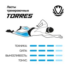 Ласты для бассейна TORRES F01, SWF012406OR, р. EU 42-44 (XL), оранжево-серый