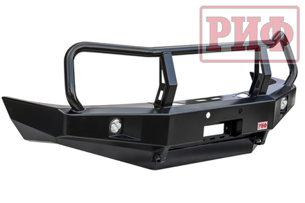 Бампер силовой передний Toyota Land Cruiser 100 2002+ с доп. фарами и защитной дугой РИФ