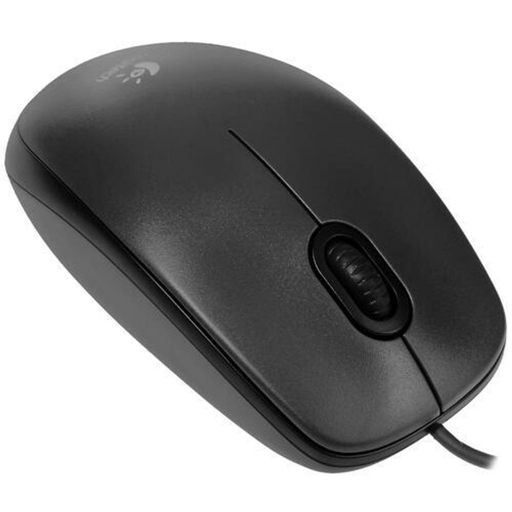 Мышь проводная Logitech M100R, 1000dpi, черный, Retail, 1.8м (910-005006)