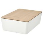 Контейнер с крышкой IKEA KUGGIS (КУГГИС), Белый, 18x26x8 см