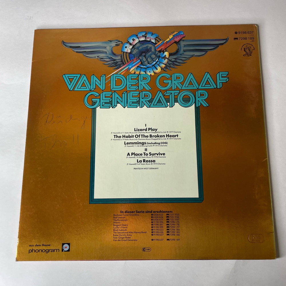 Винтажная виниловая пластинка LP Van Der Graaf Generator Rock Heavies (Германия 1980)