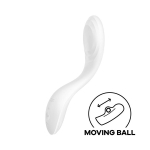 Белый вибромассажер 23см с движущимся шариком Satisfyer Rrrolling Pleasure 4043982