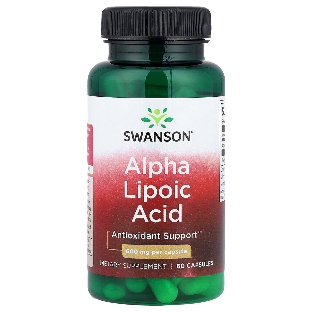 Swanson Vitamins, Альфа-липоевая кислота, 600 мг, 60 капсул