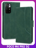 Стильный чехол-книжка из кожи для XIAOMI POCO M4 PRO 5G и REDMI NOTE NOTE 11S 5G с отделом для наличных, 3 слотами для карт и подставкой
