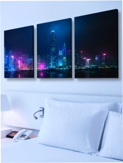 Картина Сумеречный город модульная 50x70см 3шт.