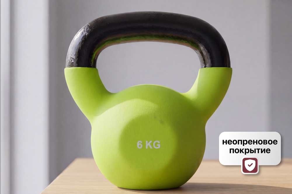 Гиря чугунная неопрен 6 кг (модель: К-5) VictoryFit VF-KN060