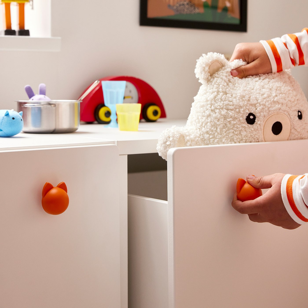 IKEA GREJSIMOJS  (ИКЕА ГРЕЙСИМОЙС)  -  Ручка-кнопка - оранжевый/кошка 38 мм
