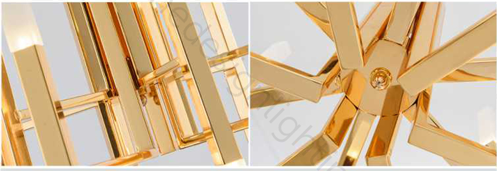 Pendant design lamp  THE LIGHT by Alma 60 lampshades (Gold)