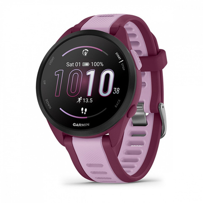 Часы Garmin Forerunner 165 Music лиловый c малиновым ремешком, 010-02863-33