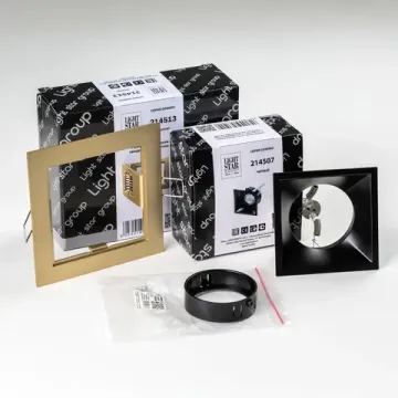Комплект из светильника и рамки 1* GU5.3 D51307BMOD черный/золото Domino Lightstar