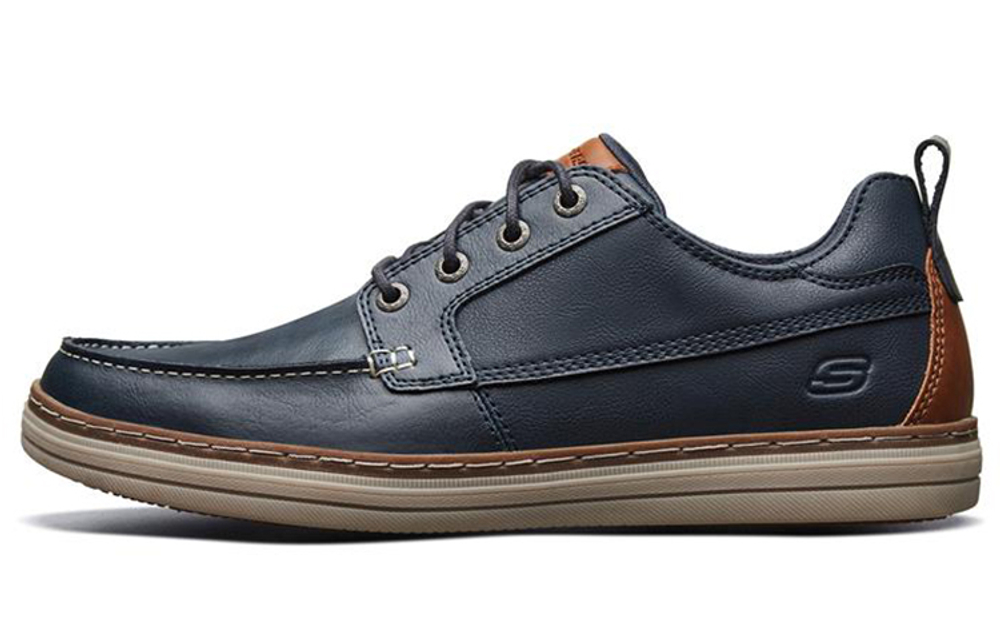 Skechers Casual Leather Shoes Men"s Low top Blue