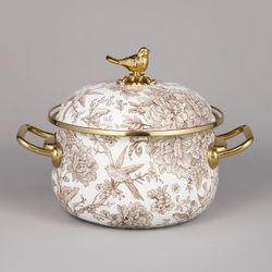 НАБОР КАСТРЮЛЬ AGNESS ЭМАЛИРОВАННЫХ СЕРИЯ "ROYAL GARDEN", 4ПР. 2,1Л И 3,8Л